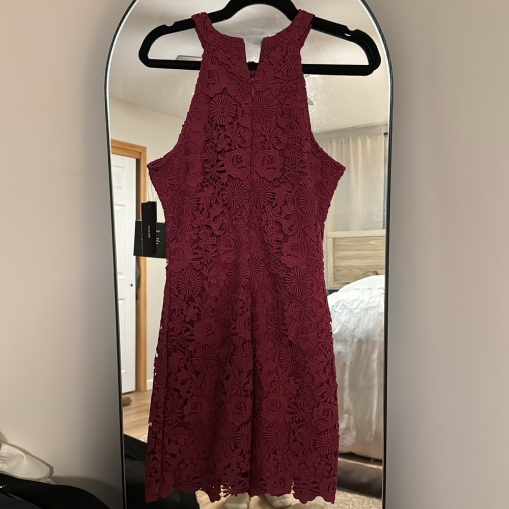 Lulus Lace Halter Mini Dress - Picture 2 of 2